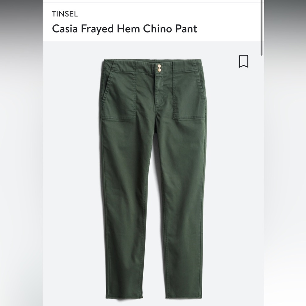Tinsel dark green chino pants